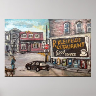 Gemälde "Downtown Willoughby Dog Walk" Poster
