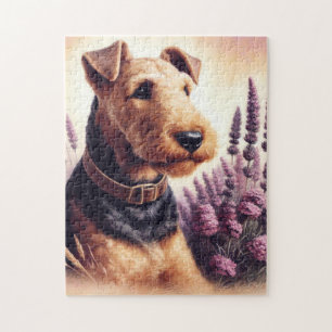 Gemälde eines alten Airedale-Terriers