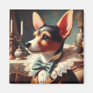 Gemälde eines alten Toy Fox Terriers Magnet