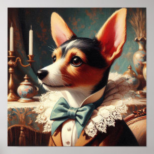 Gemälde eines alten Toy Fox Terriers Poster