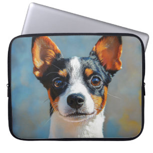 GEMÄLDE EINES KLEINEN TOY FOX TERRIERS LAPTOPSCHUTZHÜLLE
