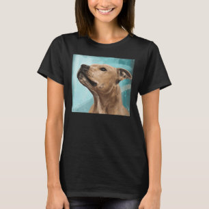 Gemälde eines schönen braunen Grubenbulls mit Blic T-Shirt