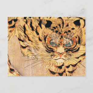 Gemälde eines Tigers aus dem 19. Jahrhundert von K Postkarte