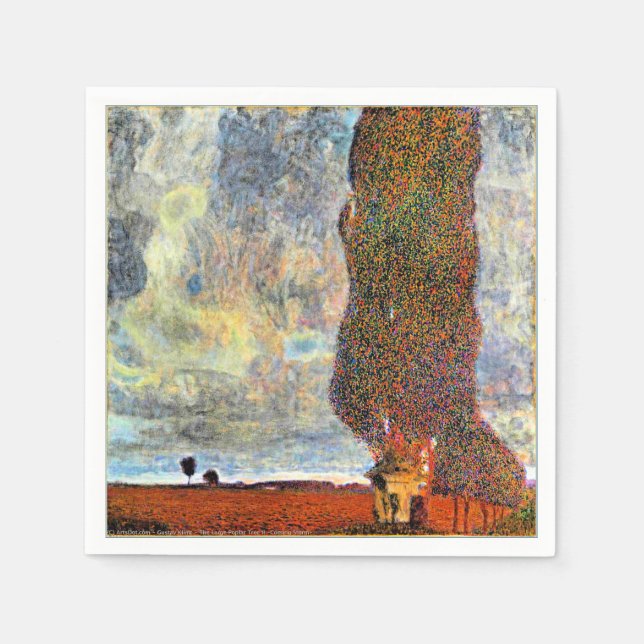Gemälde Gustav Klimt, der große Poplar-Baum II Serviette (Vorderseite)