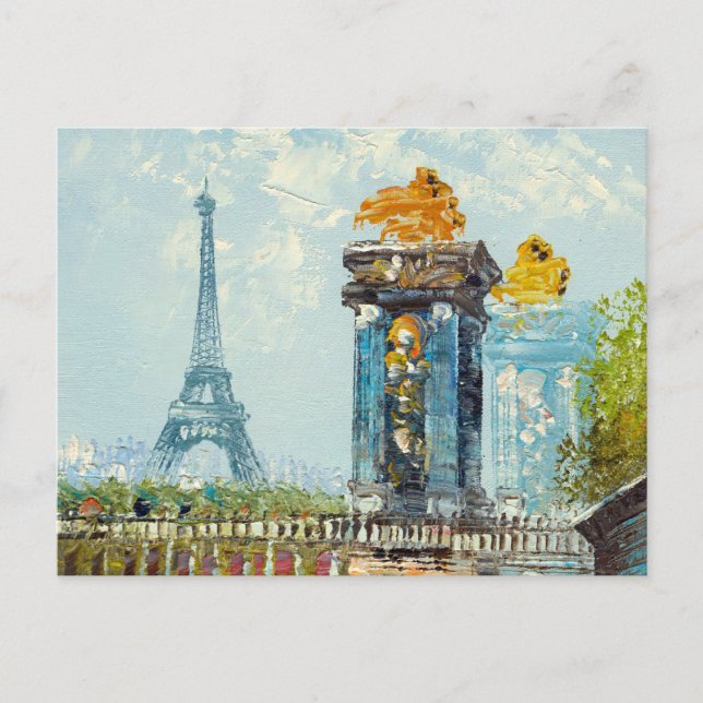 Gemälde im Pariser Eiffelturm Postkarte (Vorderseite)