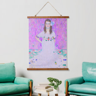Gemälde Mäda Primavesi von Gustav Klimt Wandteppich Mit Holzrahmen