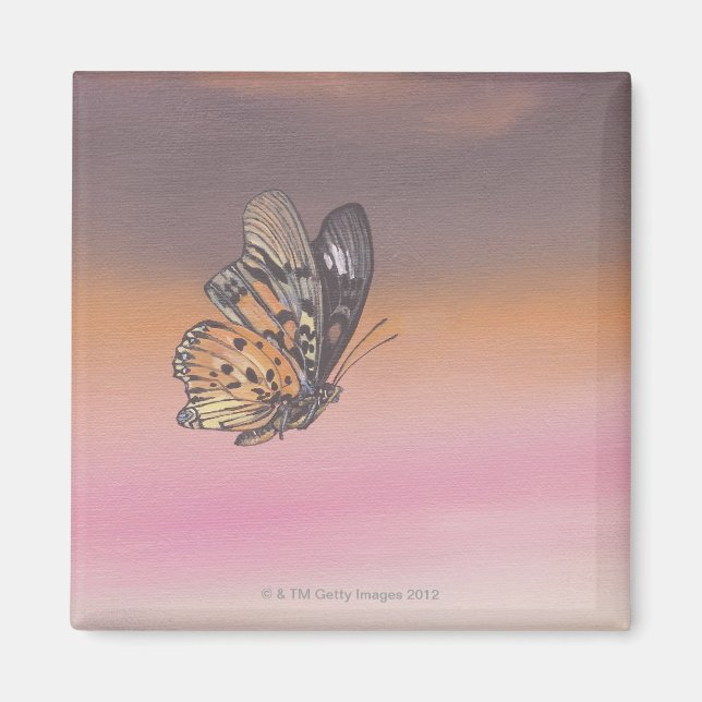 Gemälde mit dem Schmetterling im Flug Magnet (Vorne)