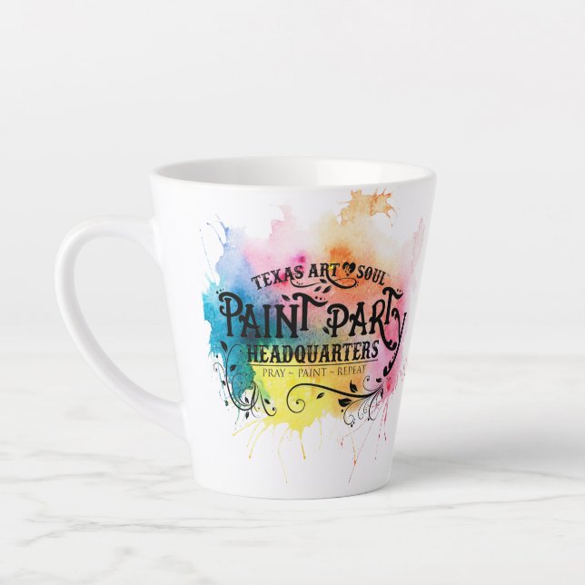 Gemälde Party Hauptquartier Latte Tasse (Links)