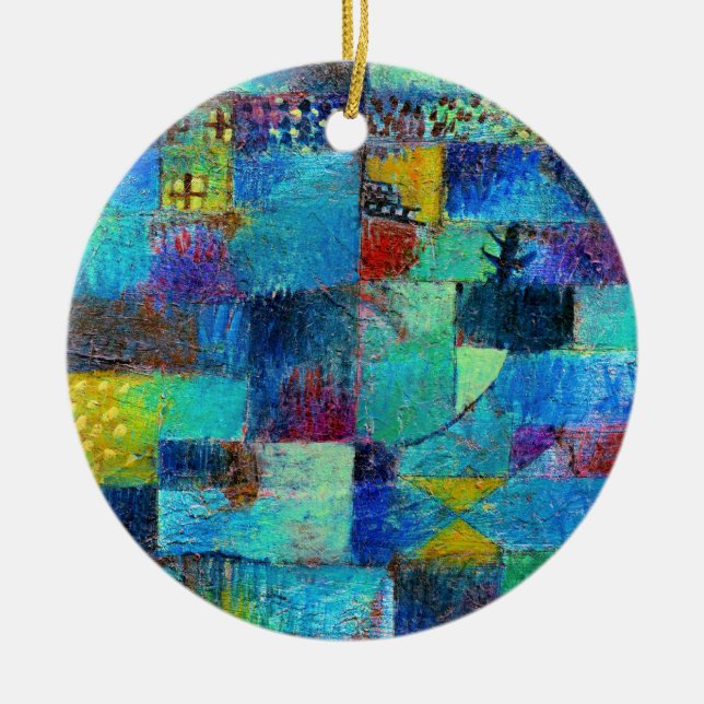 Gemälde Paul Klee, Garten mit Terrassen Keramik Ornament (Vorne)