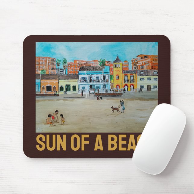 Gemälde Playa de la Malvarrosa von Alfred Fox Mousepad (Mit Mouse)