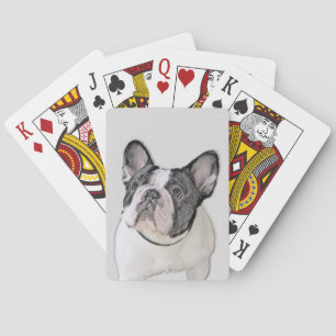 Gemälde von Französisch-Bulldog (Brindle Pied) - H Spielkarten