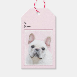 Gemälde von Französisch-Bulldog (Cream/White) -  Geschenkanhänger