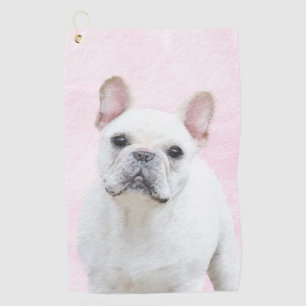 Gemälde von Französisch-Bulldog (Cream/White) -  Golfhandtuch