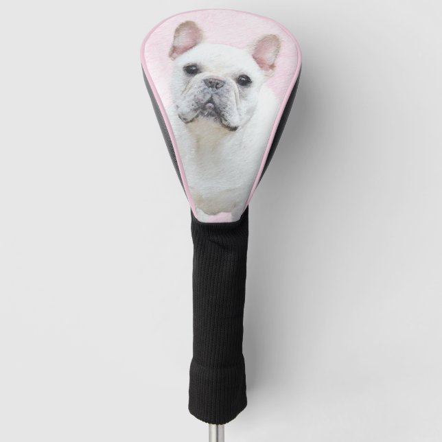 Gemälde von Französisch-Bulldog (Cream/White) - Hu Golf Headcover (Vorderseite)