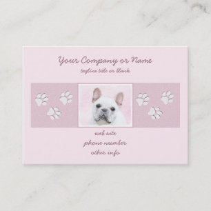 Gemälde von Französisch-Bulldog (Cream/White) - Hu Visitenkarte