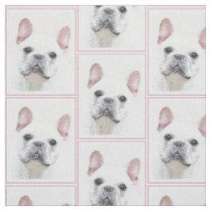 Gemälde von Französisch-Bulldog (Cream/White) - Stoff