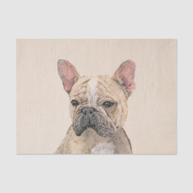 Gemälde von Französisch-Bulldog (Sable) - Niedlich Seidenpapier (Vorderseite)
