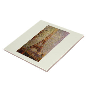 Gemälde von Georges Seurat: Der Eiffelturm (1889) Fliese