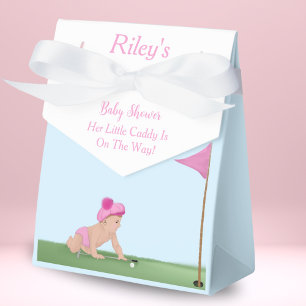 Gemälde von Golf-Baby-Mädchen Süße Caddy-Baby-Part Geschenkschachtel