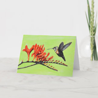 Gemälde von Hummingvogel und Krokodilchen Karte
