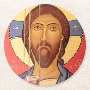 Gemälde von Jesus Runder Pappuntersetzer
