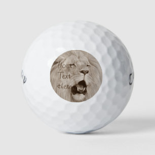 Gemälde von Löwen, die große Katzen brüllen Golfball