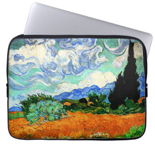 Gemälde von Van Gogh, Weizenfeld mit Zypresse   Laptopschutzhülle
