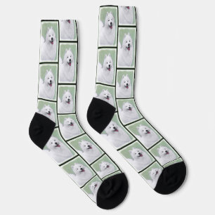 Gemälde weiß Niedliche Haustiere Hunde Kunst Socken
