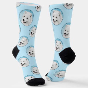 Gemälde weiß Niedliche Haustiere Hunde Kunst Socken