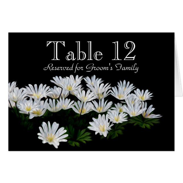 Gemäldete Daisies Hochzeitssemble-Tischnummer (Vorderseite (Horizontal))