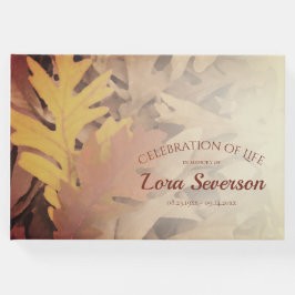 Gemäldete Herbstlaub feiern Lebensdenkmal Gästebuch