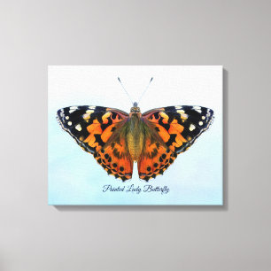 Gemäldete Lady Butterfly Aquarellmalerei Leinwanddruck