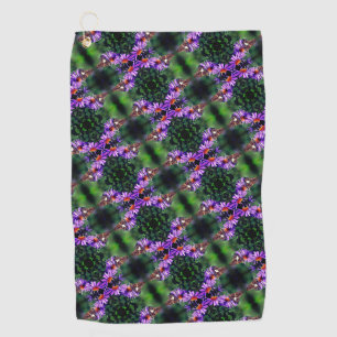 Gemäldete Lady Butterfly auf Aster-Blume Abstrakt Golfhandtuch
