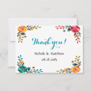 Gemäldete romanische Hochzeit Dankeskarte