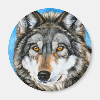 Gemäldeter Wolf Magnet