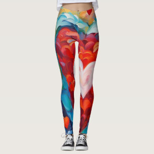 Gemäldetes Herzdesign Leggings
