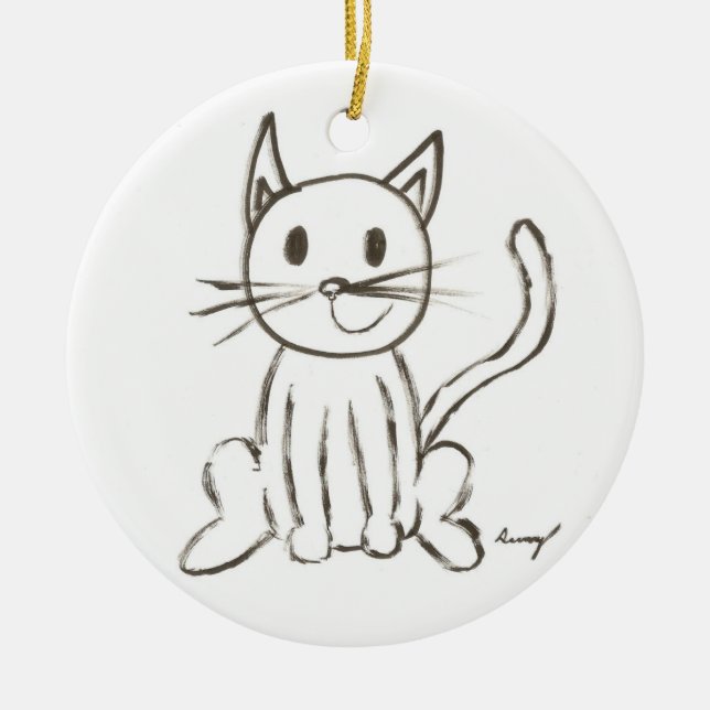 Gemäldetes Kitty "Kitty's 1st Christmas" Ornament (Vorne)