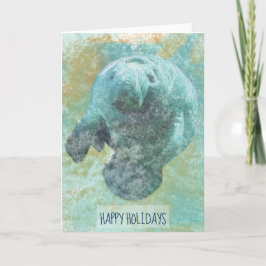 Gemäldetes Manatee Happy Holidays Karte