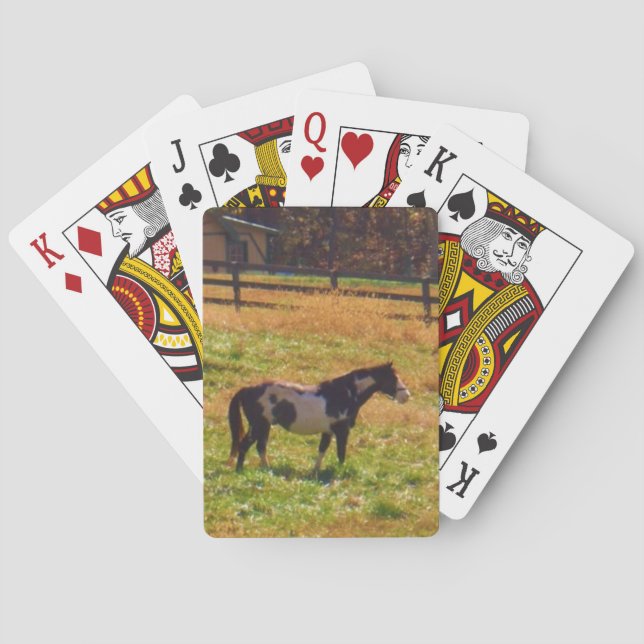 Gemäldetes Pferd in der Ferne Spielkarten (Rückseite)