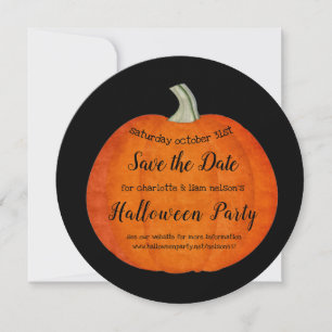 Gemäldetes Pumpkin Orange Black Halloween-Party Save The Date