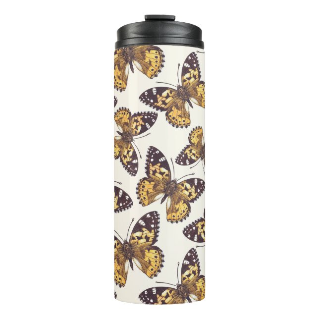 Gemäldetes Schmetterlingsmuster Thermosbecher (Vorderseite)