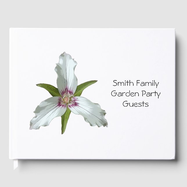 Gemäldetes Trillium Spring Wildblume Gästebuch (Vorderseite)