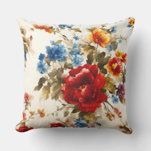 Gemalt Е lecker und zarte farbenfrohe Sommer-Blume Kissen