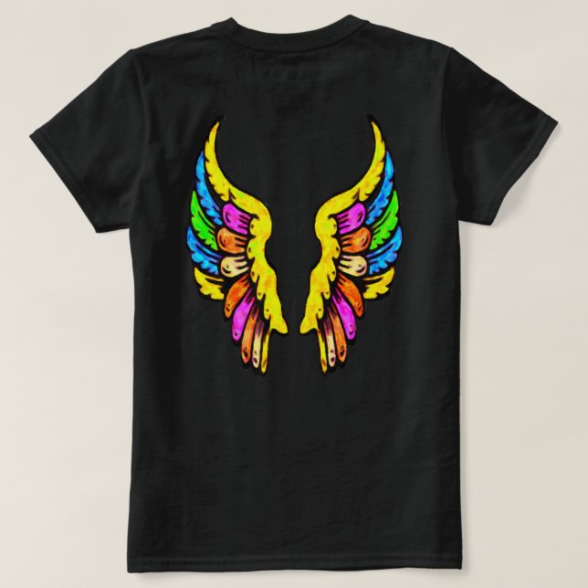 Gemalt am Flügel T-Shirt (Design Rückseite)