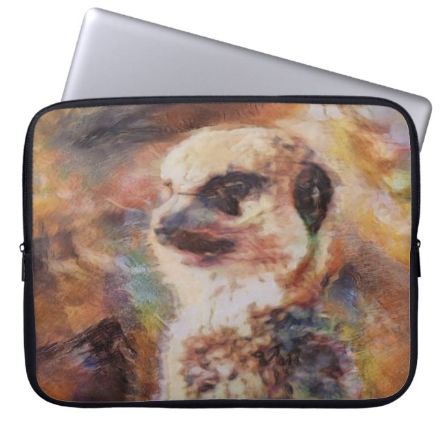 gemalt schmutzig - Merkat Laptopschutzhülle (Vorderseite)