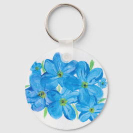 Gemalt vergisst-Me-Not's Cluster blauer Blumen Schlüsselanhänger