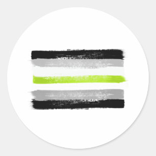 GEMALTE AGENDER-STOLZFLAGGE RUNDER AUFKLEBER