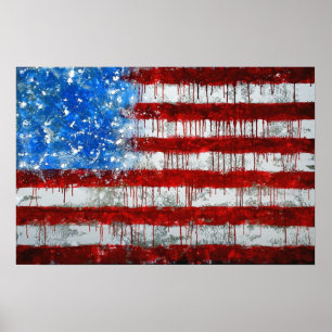 Gemalte amerikanische Flagge Poster