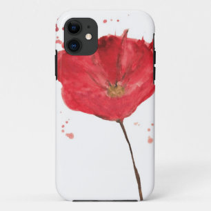 Gemalte Aquarell-Mohnblume 2 iPhone 11 Hülle