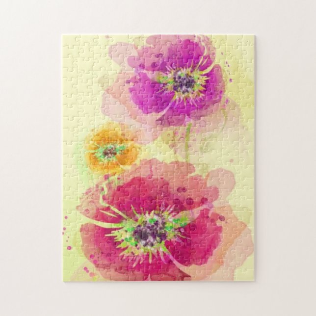Gemalte Aquarellmohnblumen 2 (Vertikal)